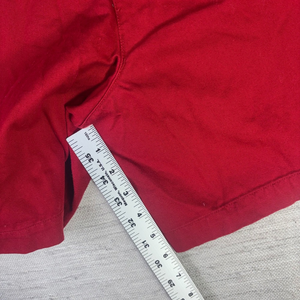 Lauren Ralph Lauren Womens Red Cotton Twill Chino Shorts Size 16 High Rise - Picture 8 of 8